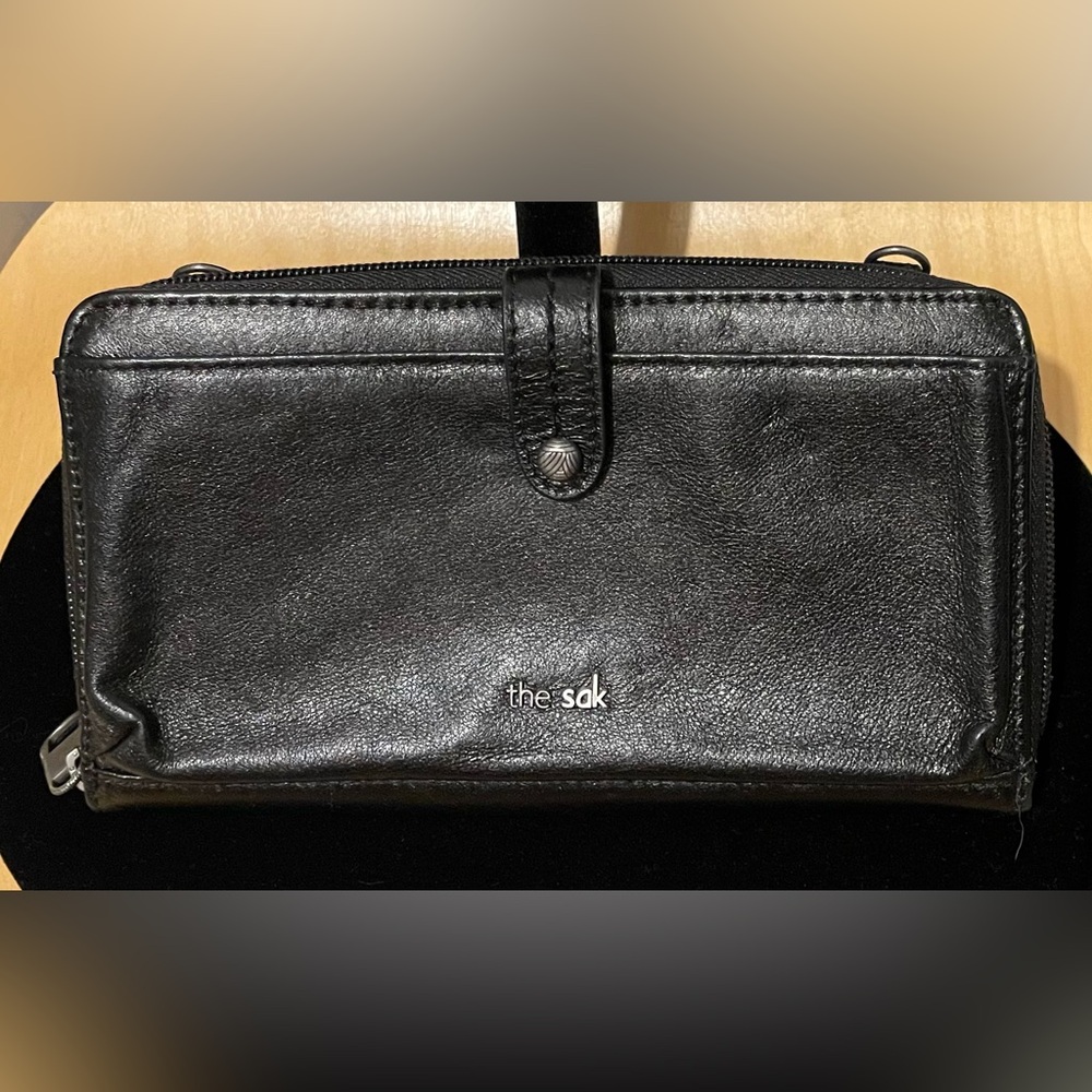 The Sak Black Leather Clutch